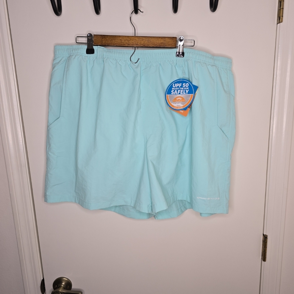 Columbia Light Blue/Green Men's Backcast III Water Short NWT XXL
